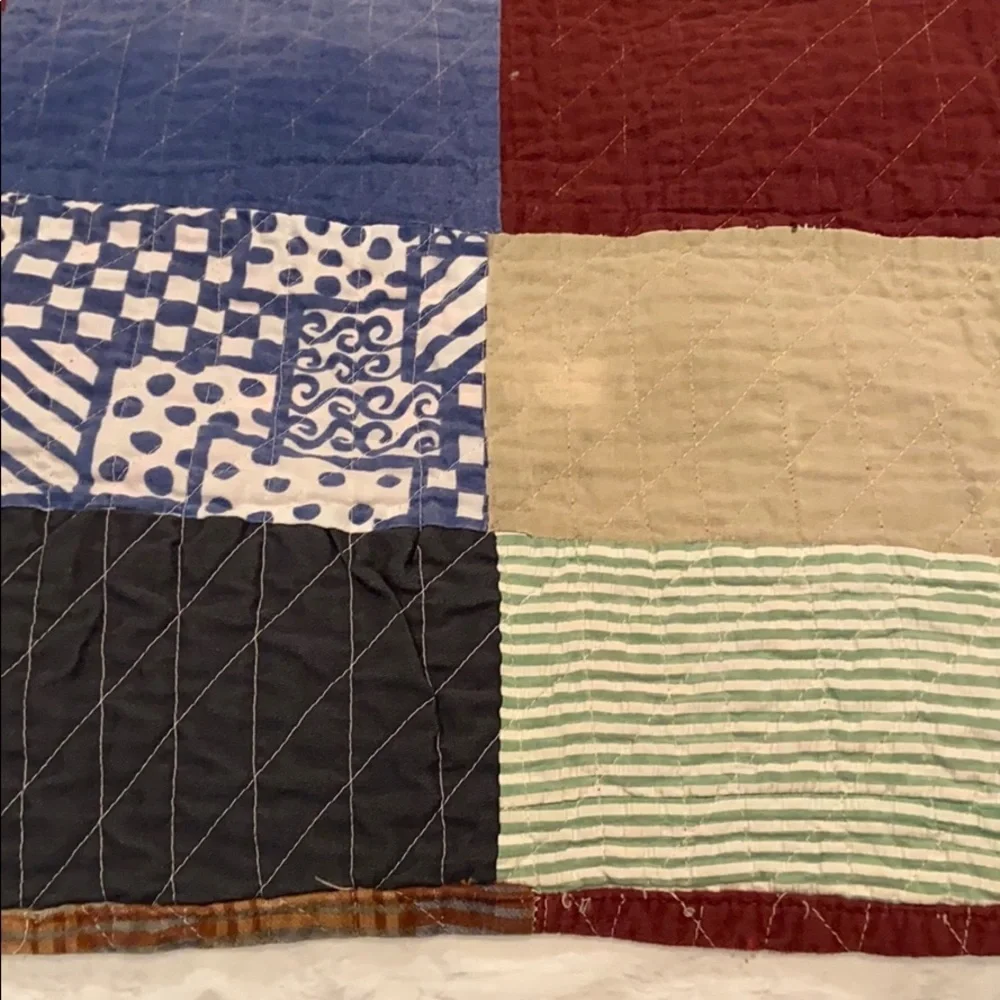 Vintage Handmade Pieced Quilt Reversible